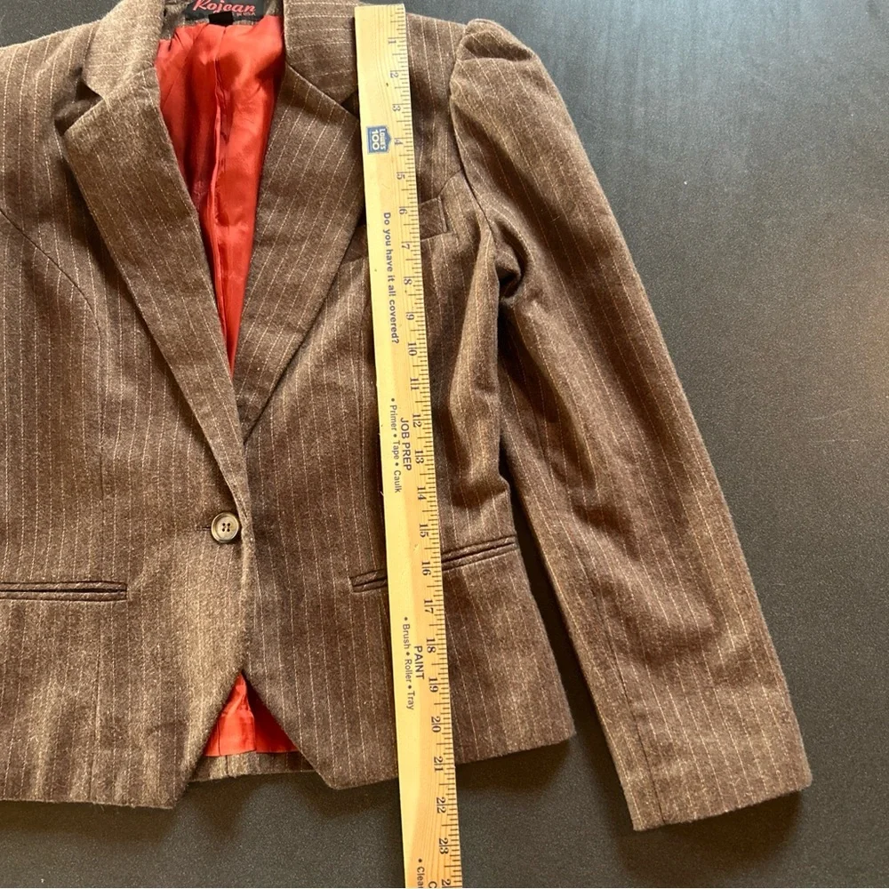Vintage Brown Pinstripe Blazer Lined